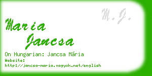 maria jancsa business card